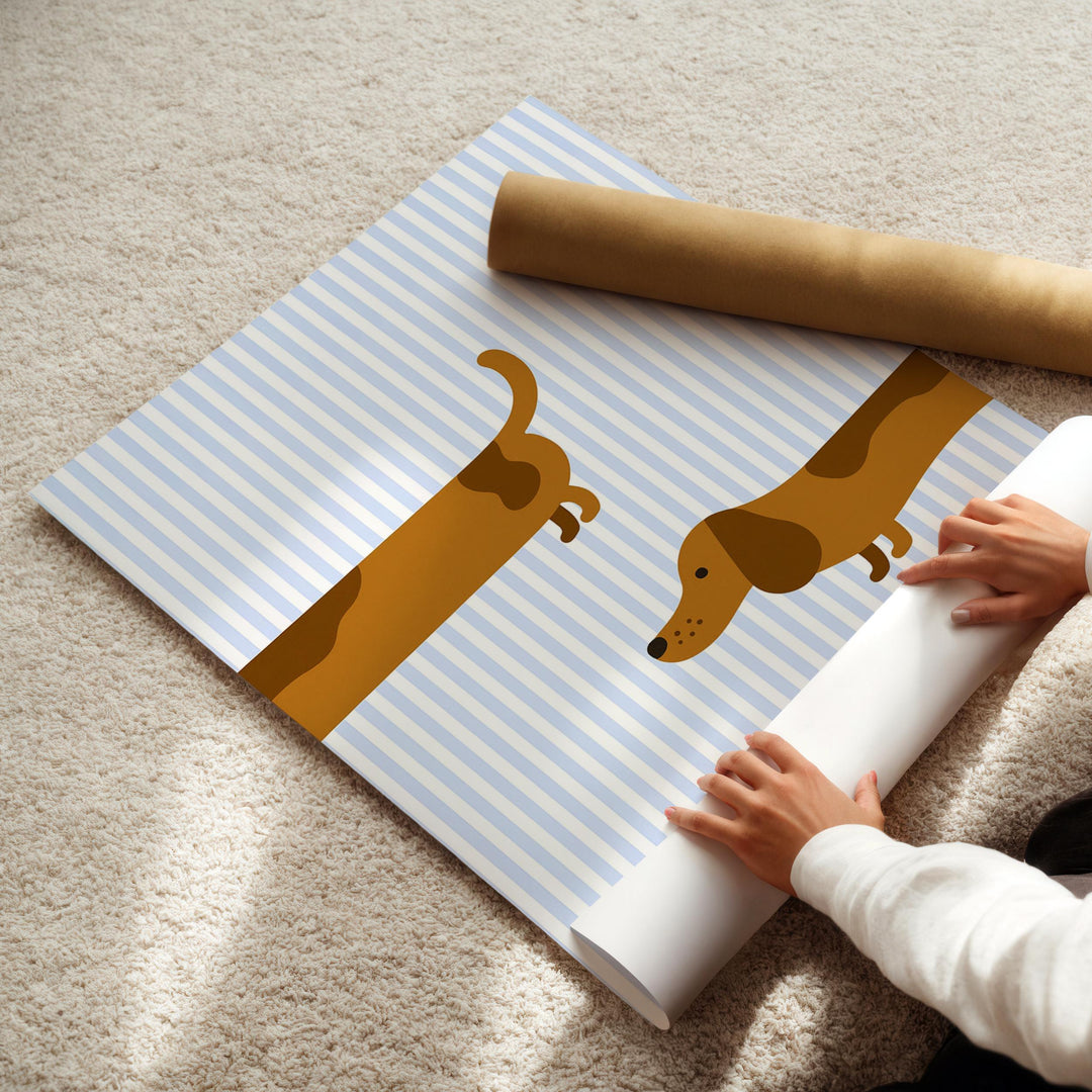 Long Dachshund Dog Nursery Print