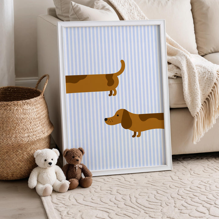 Long Dachshund Dog Nursery Print