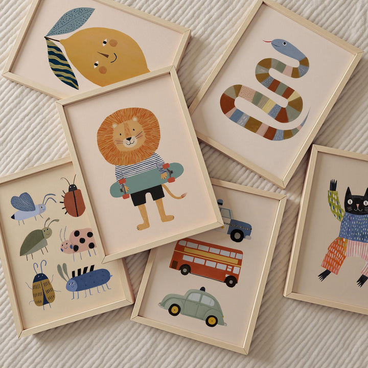 Whimsical Animal 200 Scandinavian Baby Room Art Printable Wall Art Bundle