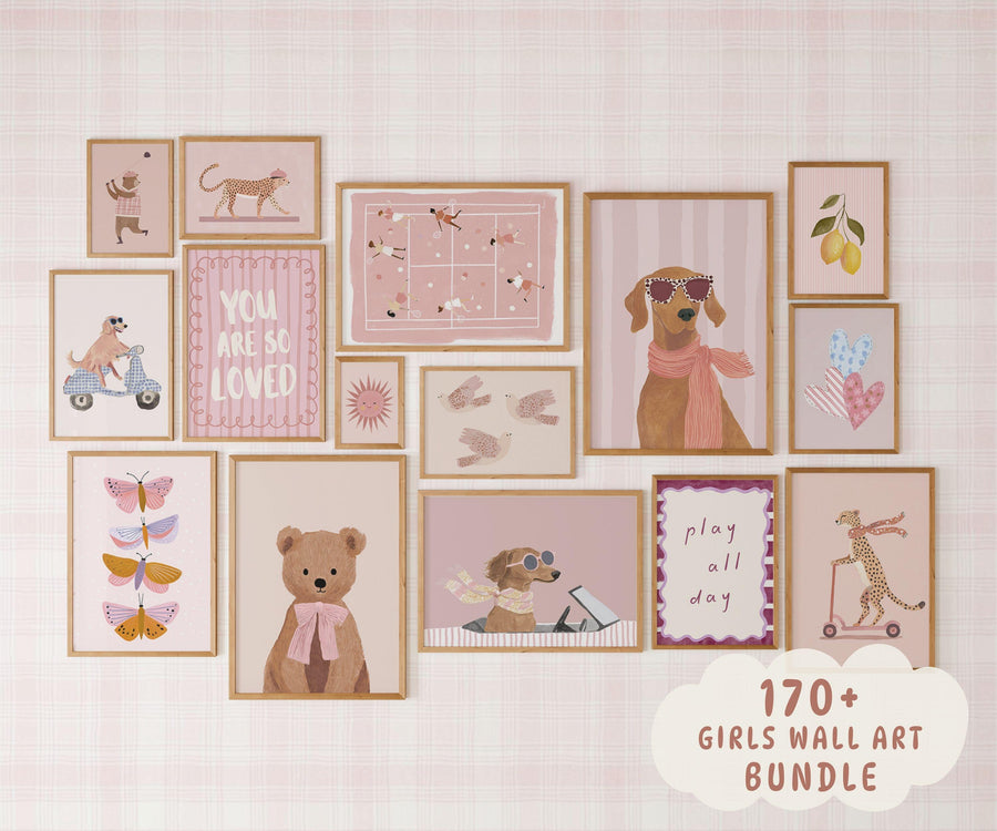 170 Pink Printable Wall Art Bundle