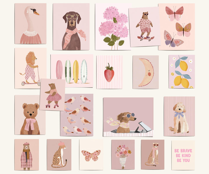 170 Pink Printable Wall Art Bundle