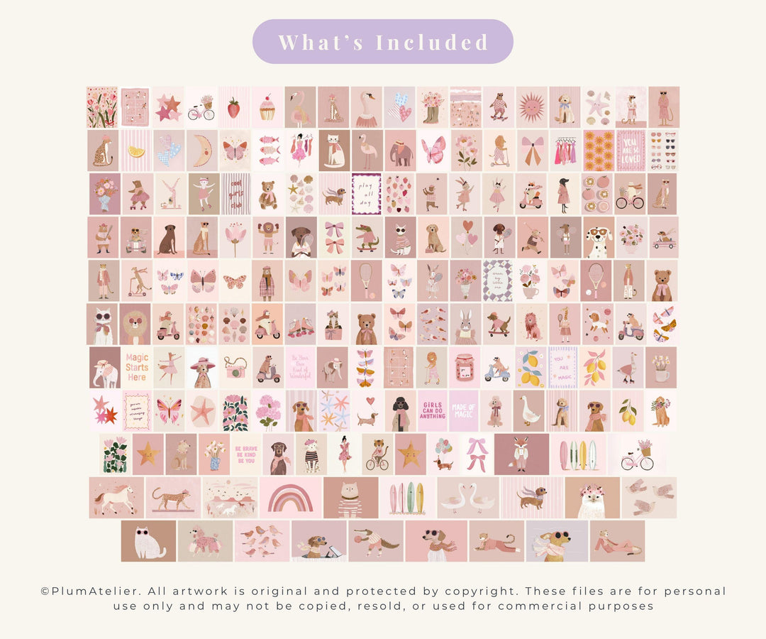 Pink Printable Wall Art Bundle