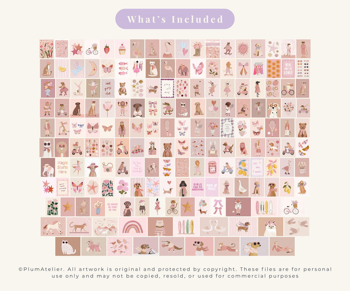 170 Pink Printable Wall Art Bundle