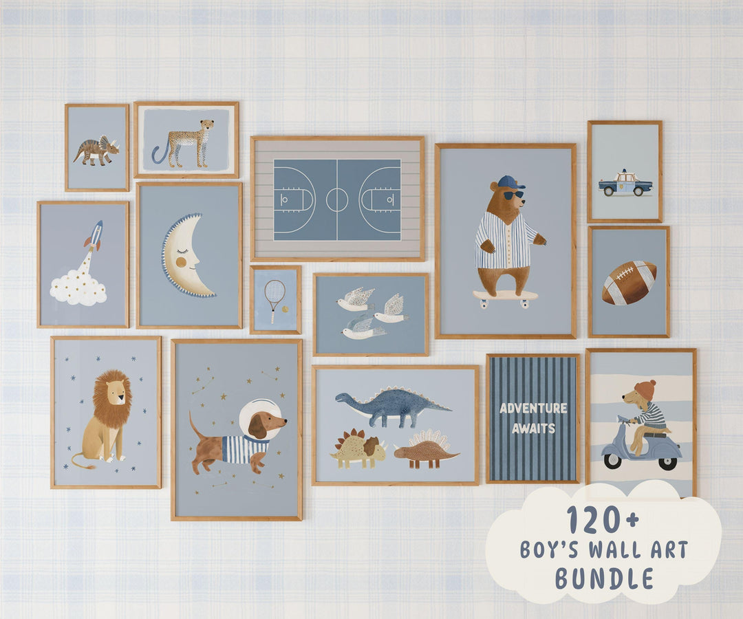 Sports Animals Cars Printable Wall Art Bundle