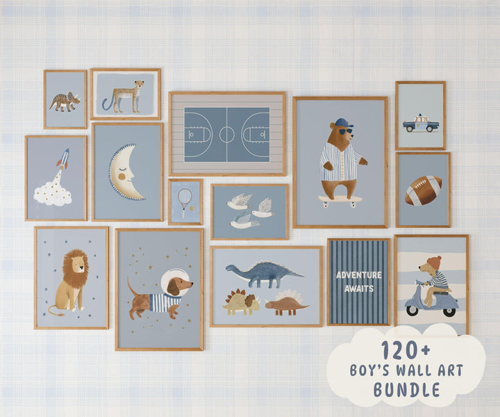 Sports Animals Cars Printable Wall Art Bundle