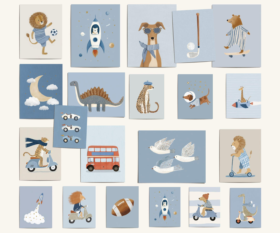Sports Animals Cars Printable Wall Art Bundle