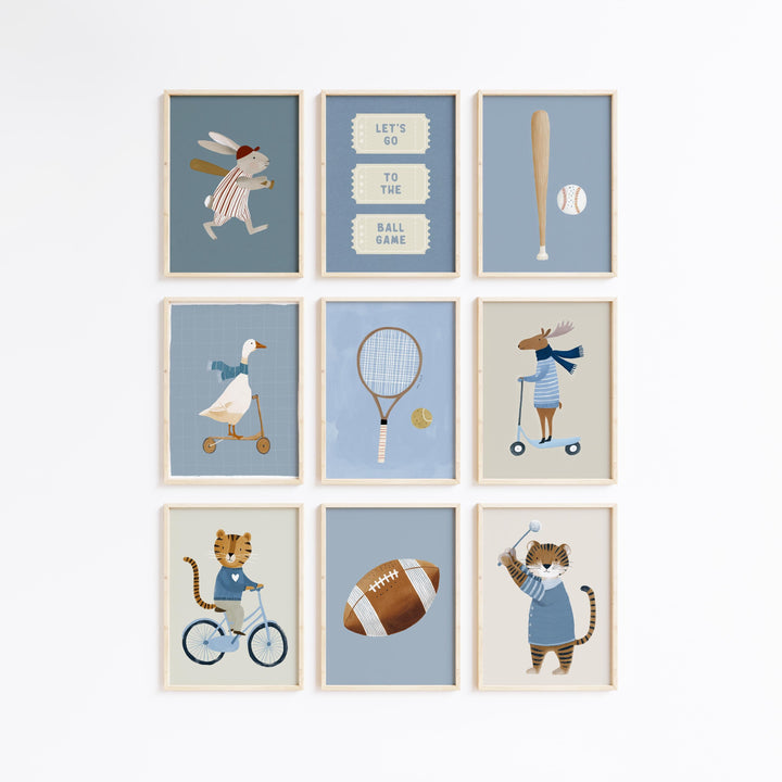Sports Animals Cars Printable Wall Art Bundle