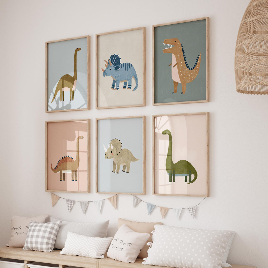 Dinosaur 60 Dino For Boys Modern Animal Illustrations Printable Wall Art Bundle