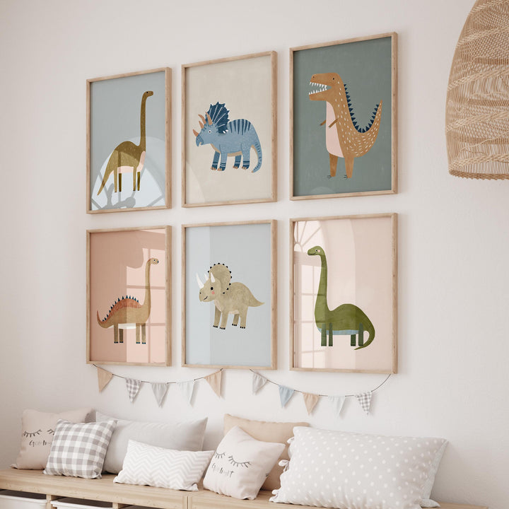 Dinosaur 60 Dino For Boys Modern Animal Illustrations Printable Wall Art Bundle