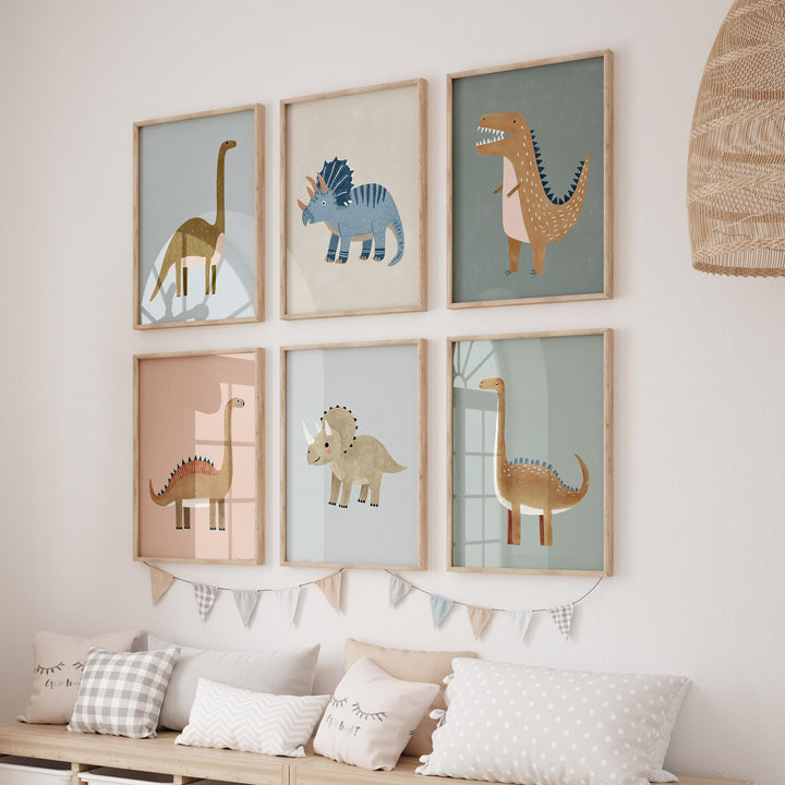 Dinosaur 60 Dino For Boys Modern Animal Illustrations Printable Wall Art Bundle