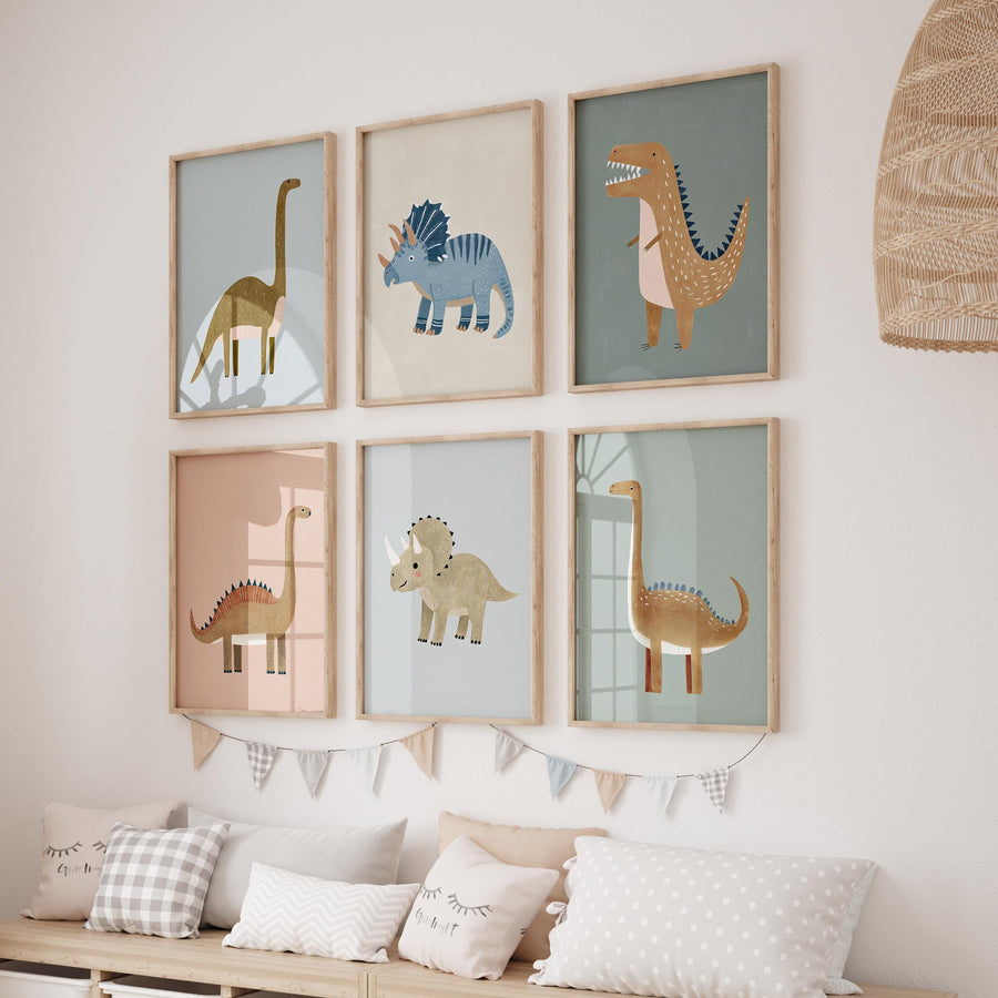 Dinosaur 60 Dino For Boys Modern Animal Illustrations Printable Wall Art Bundle