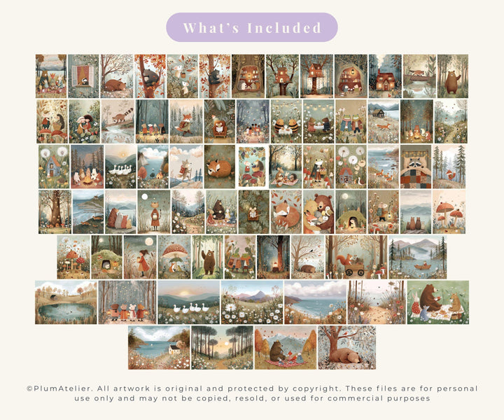 Storybook Forest Animals Printable Wall Art Bundle
