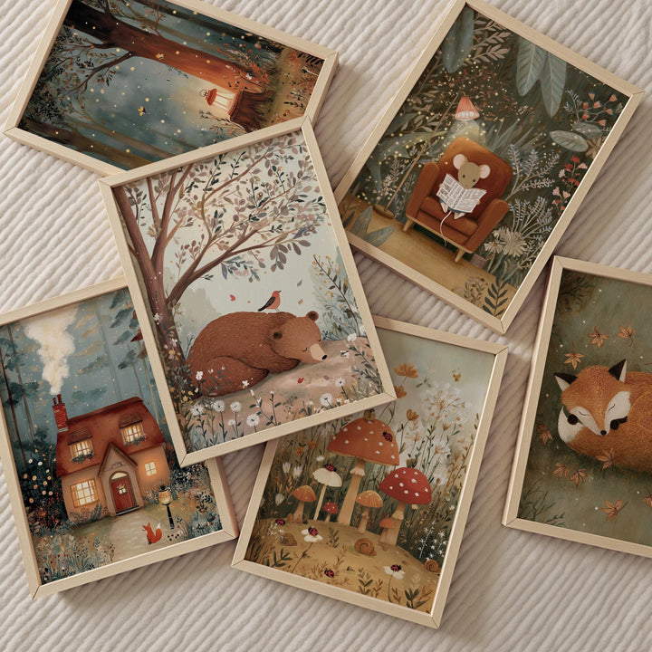 Storybook Forest Animals Printable Wall Art Bundle