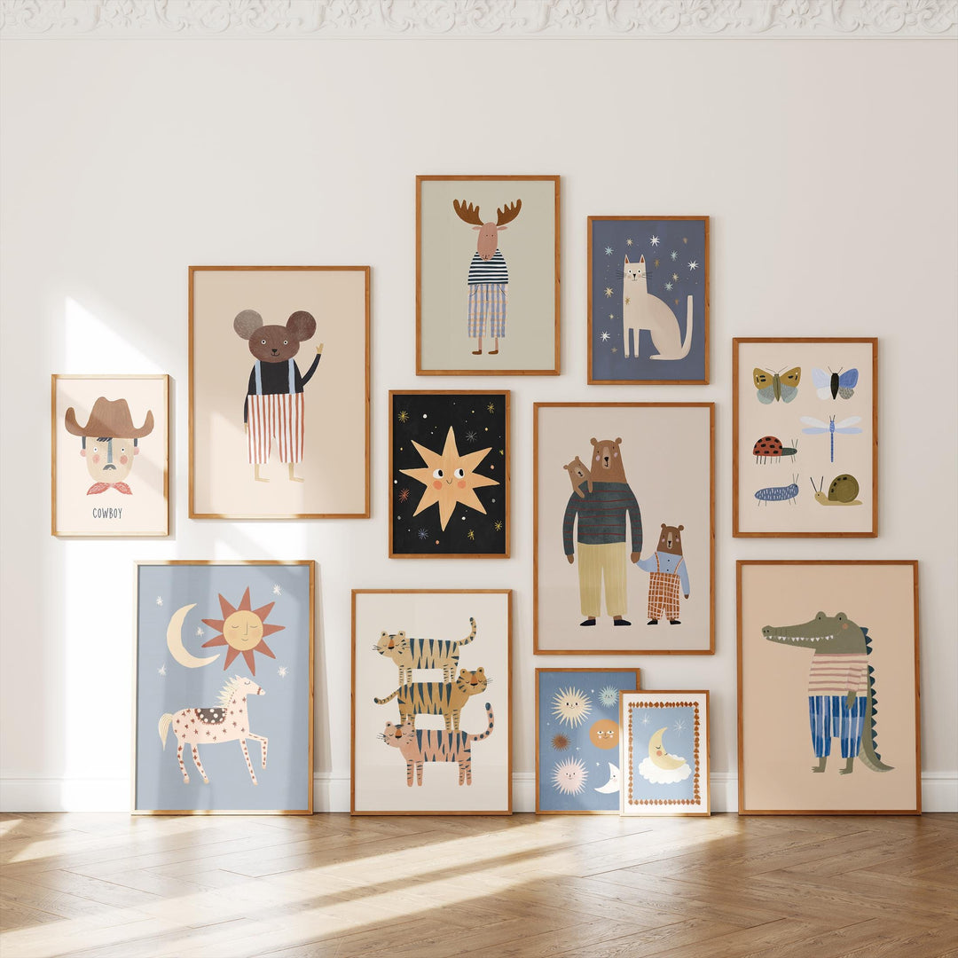 Whimsical Animal 200 Scandinavian Baby Room Art Printable Wall Art Bundle