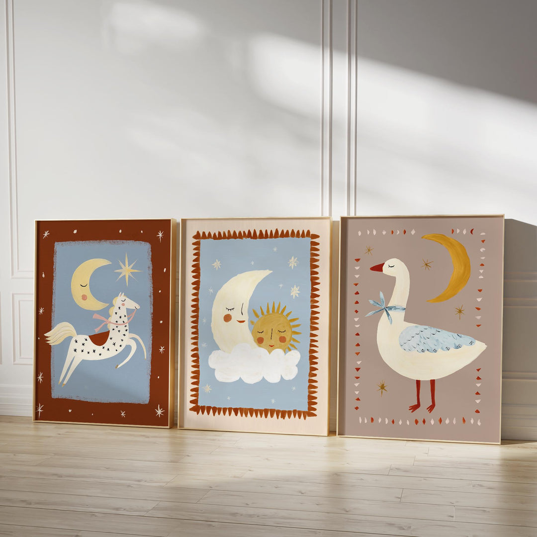 Whimsical Animal 200 Scandinavian Baby Room Art Printable Wall Art Bundle