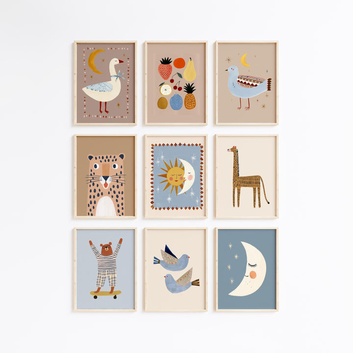 Whimsical Animal 200 Scandinavian Baby Room Art Printable Wall Art Bundle