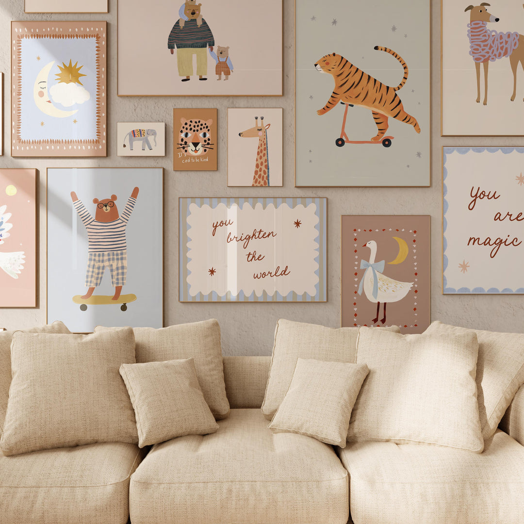 Whimsical Animal 200 Scandinavian Baby Room Art Printable Wall Art Bundle
