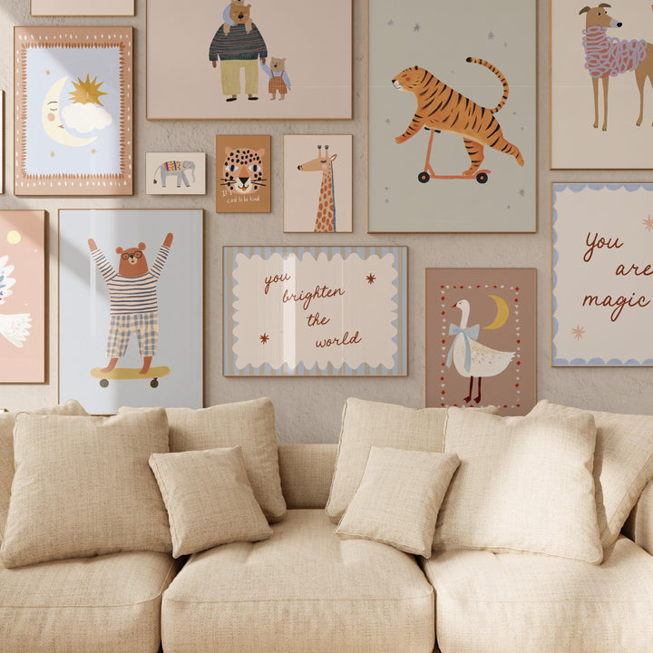 Whimsical Animal 200 Scandinavian Baby Room Art Printable Wall Art Bundle