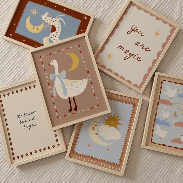 80 Whimsical Celestial Folk Art Boho Printable Wall Art Bundle