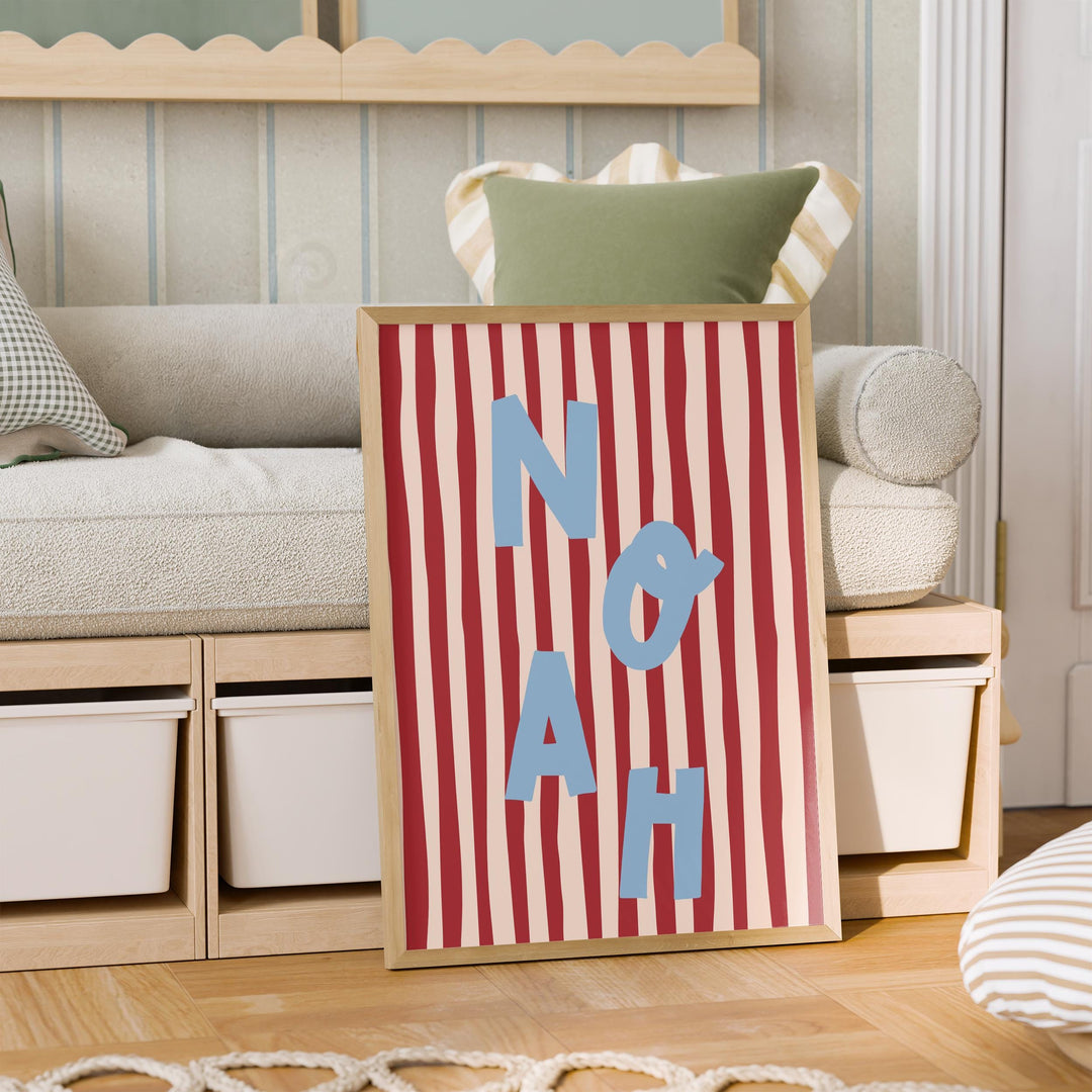 Custom Name Print – Red Stripe