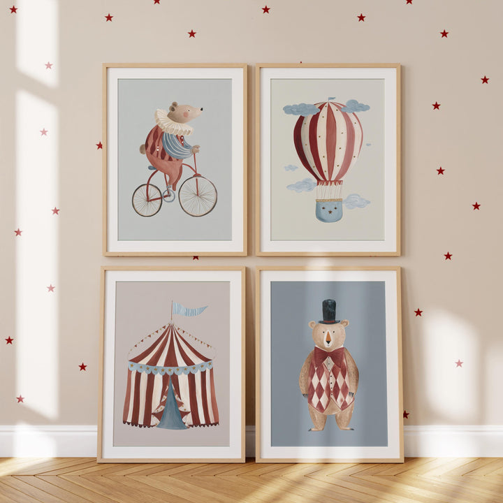 Vintage Circus 20 Animal Whimsical Gallery Retro Carnival Printable Wall Art Bundle