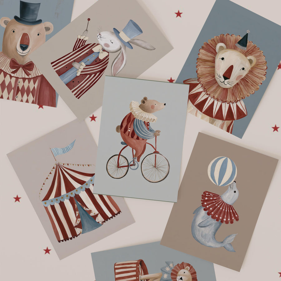 Vintage Circus 20 Animal Whimsical Gallery Retro Carnival Printable Wall Art Bundle