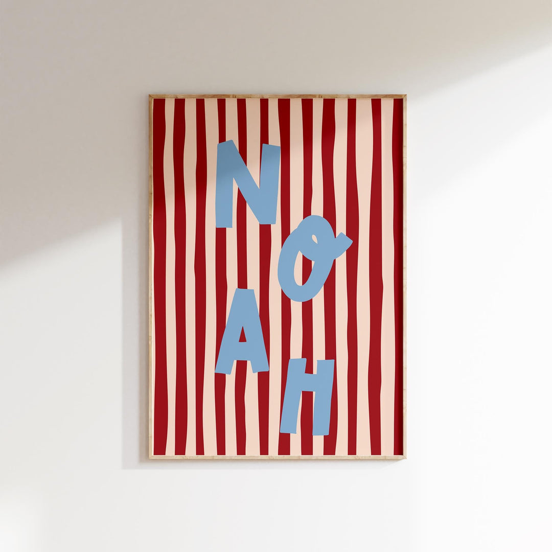 Custom Name Print – Red Stripe