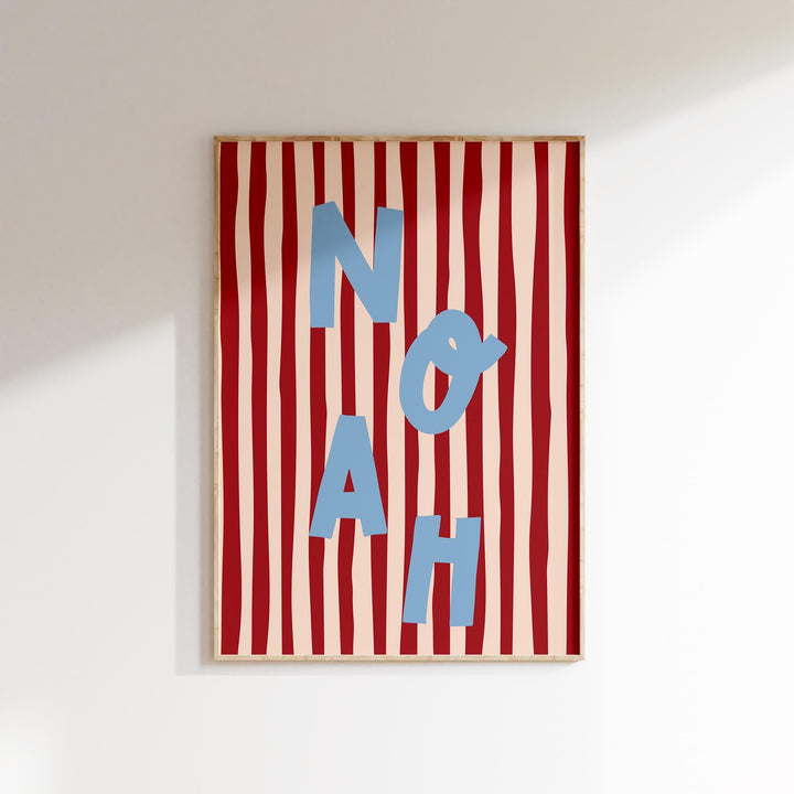 Custom Name Print – Red Stripe