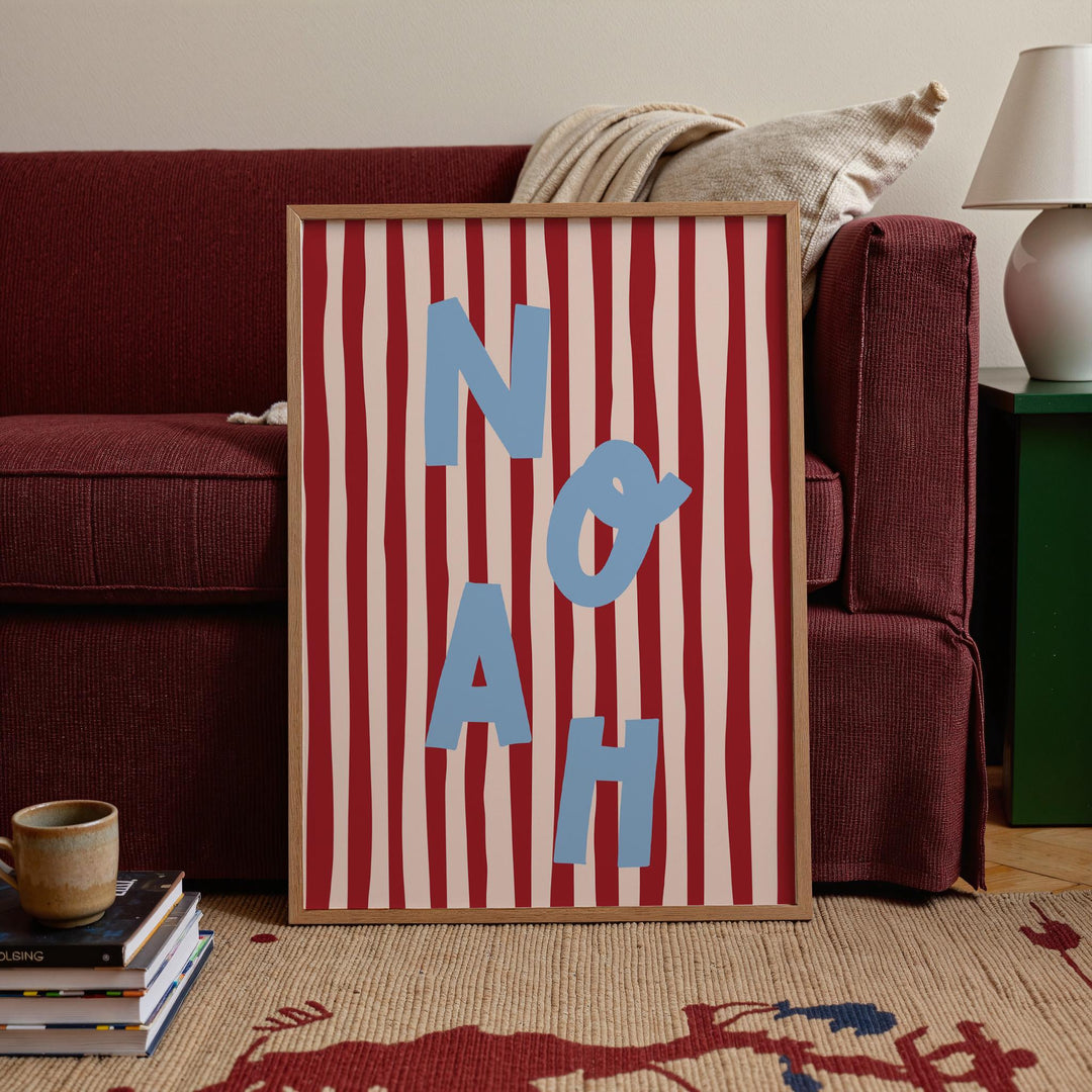 Custom Name Print – Red Stripe