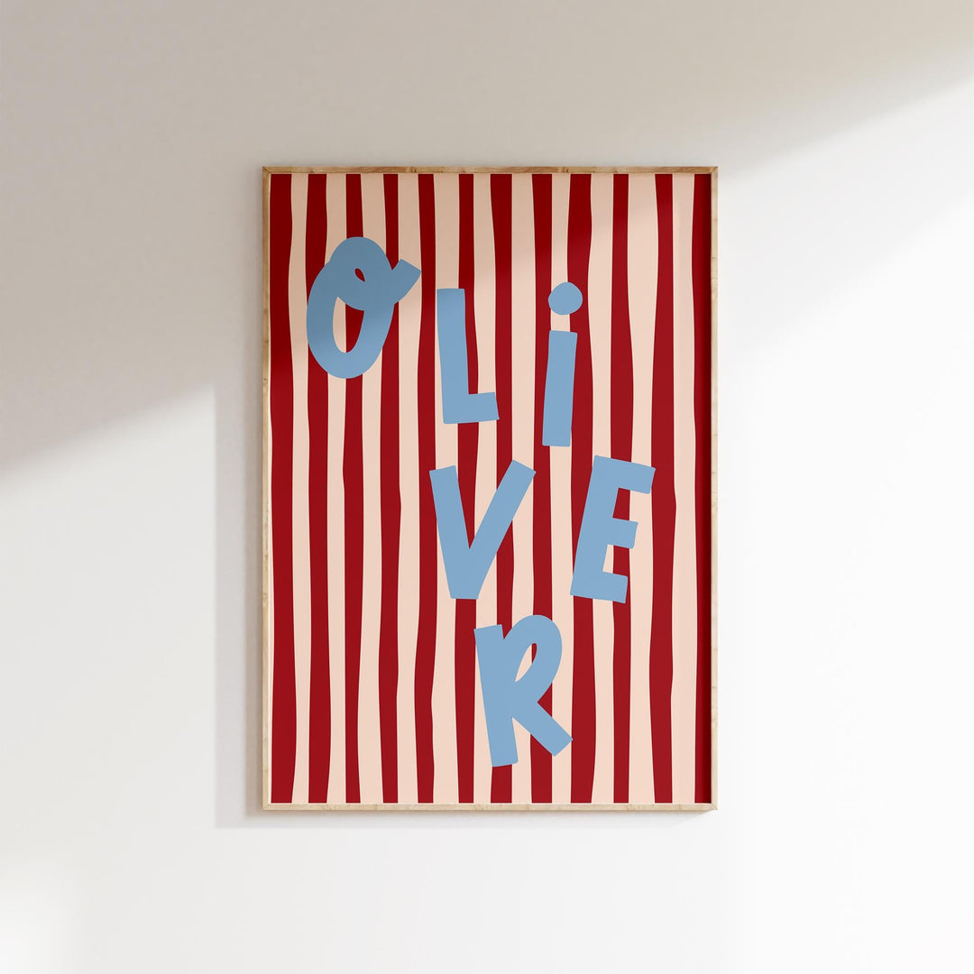 Custom Name Print – Red Stripe