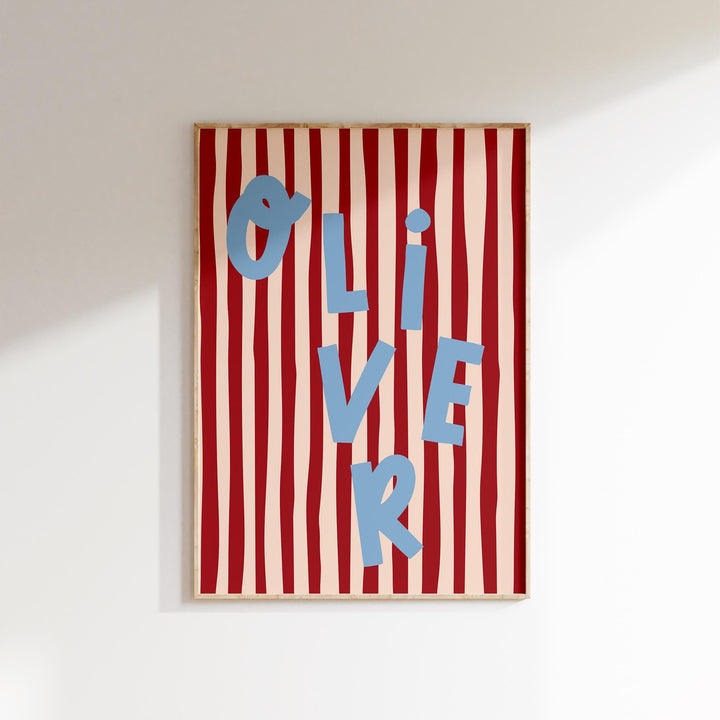 Custom Name Print – Red Stripe