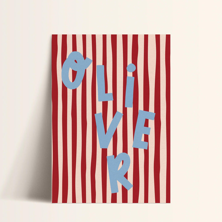 Custom Name Print – Red Stripe