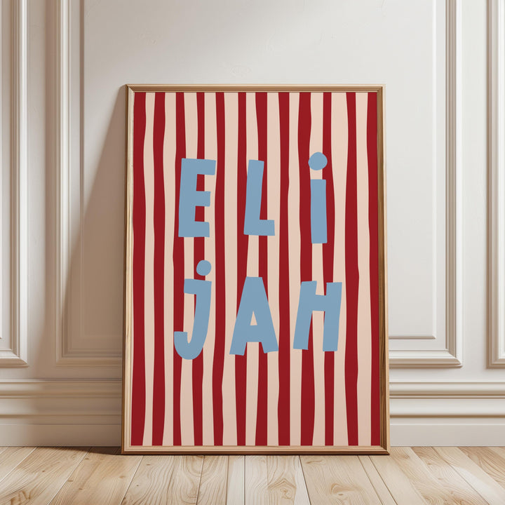 Custom Name Print – Red Stripe