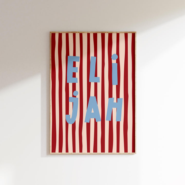 Custom Name Print – Red Stripe