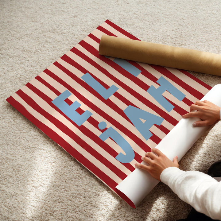 Custom Name Print – Red Stripe