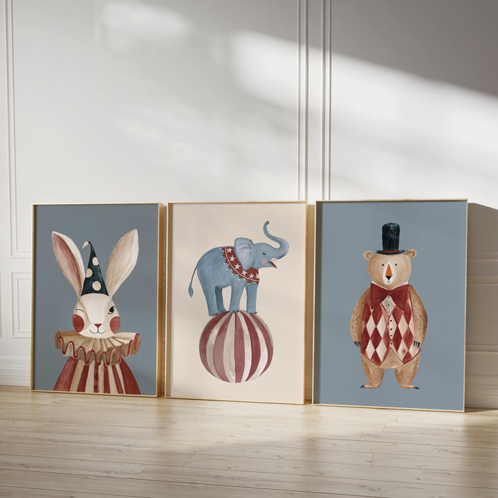 Vintage Circus 20 Animal Whimsical Gallery Retro Carnival Printable Wall Art Bundle