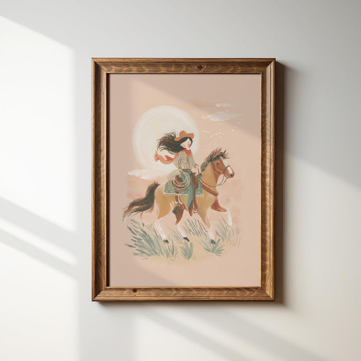 Mermaid Cowgirl & Sea Life Coastal Vintage Girls Room Printable Wall Art Bundle
