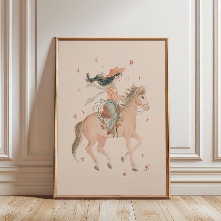 Mermaid Cowgirl & Sea Life Coastal Vintage Girls Room Printable Wall Art Bundle