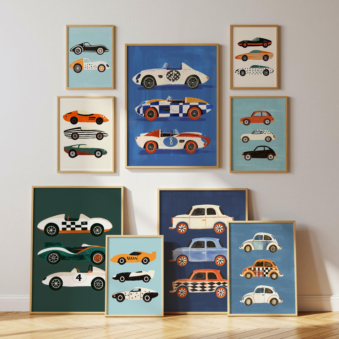Car Of 70 Retro Vehicle Art Vintage Cars Boys Art Printable Wall Art Bundle