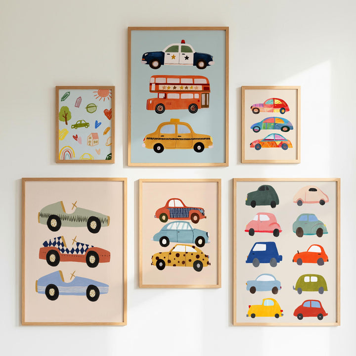 Car Of 70 Retro Vehicle Art Vintage Cars Boys Art Printable Wall Art Bundle