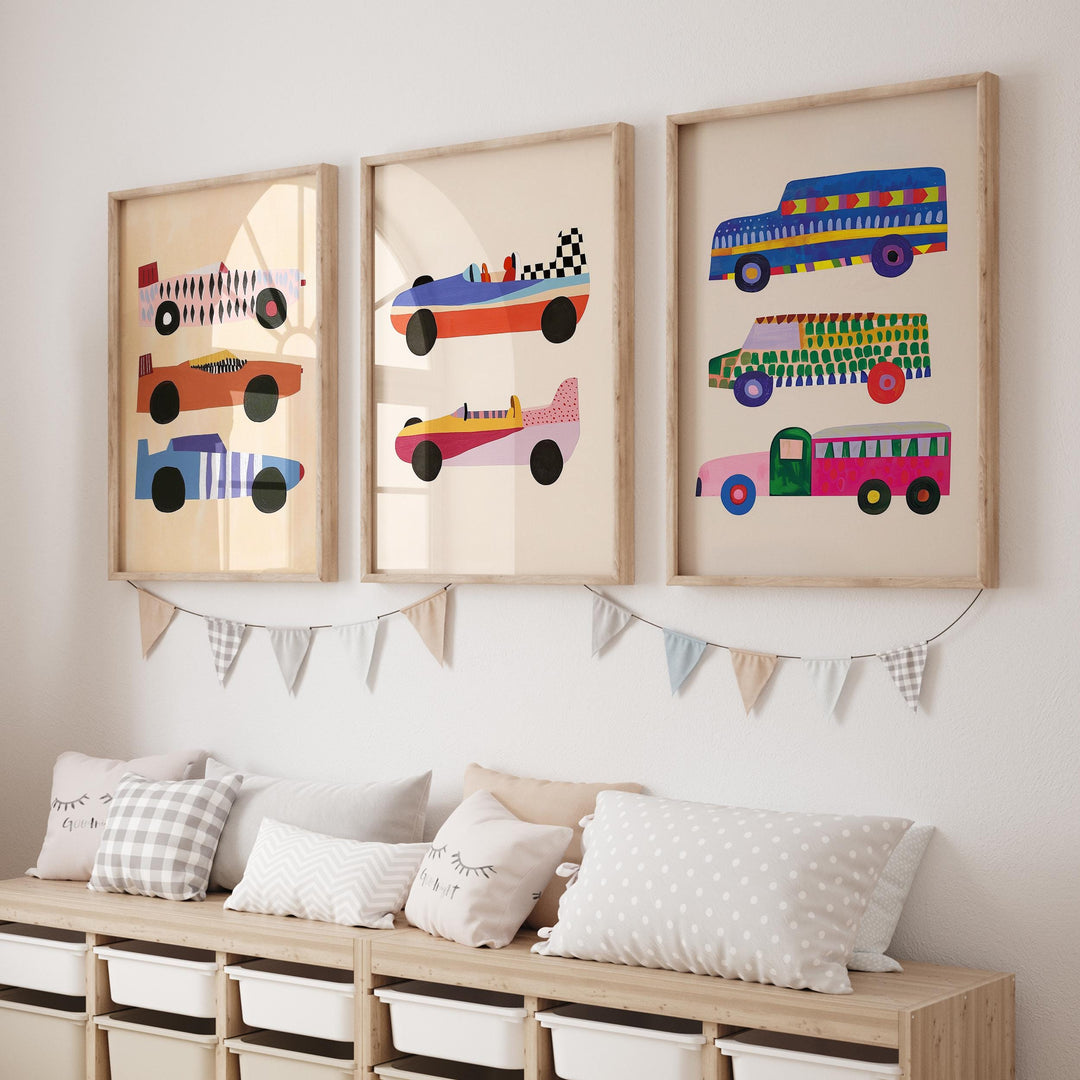 Car Of 70 Retro Vehicle Art Vintage Cars Boys Art Printable Wall Art Bundle