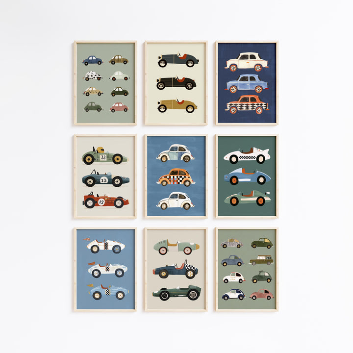 Car Of 70 Retro Vehicle Art Vintage Cars Boys Art Printable Wall Art Bundle