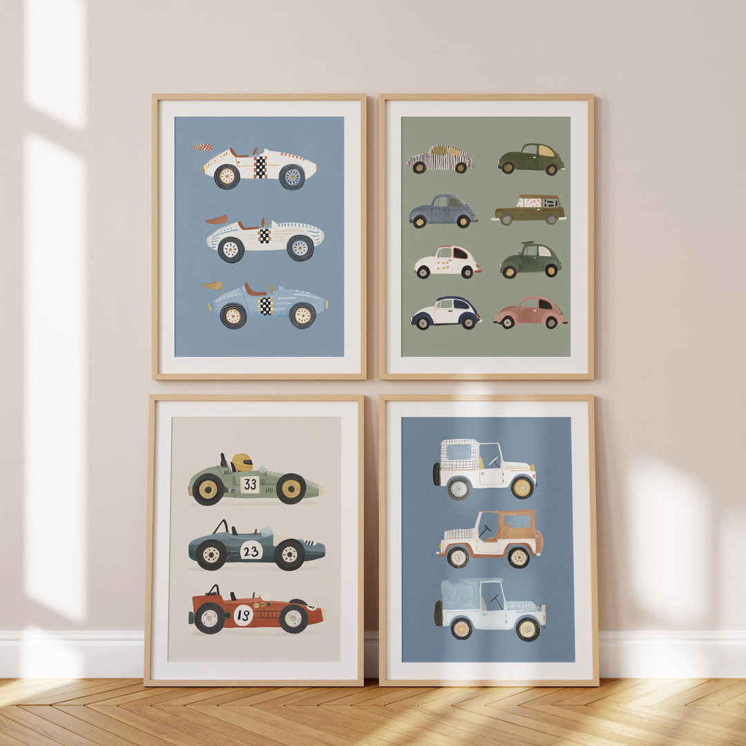 Car Of 70 Retro Vehicle Art Vintage Cars Boys Art Printable Wall Art Bundle