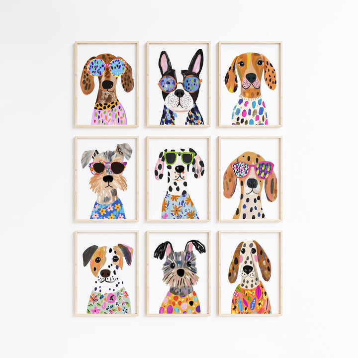 Colorful Dog Of 23 Animal Playful Art Printable Wall Art Bundle