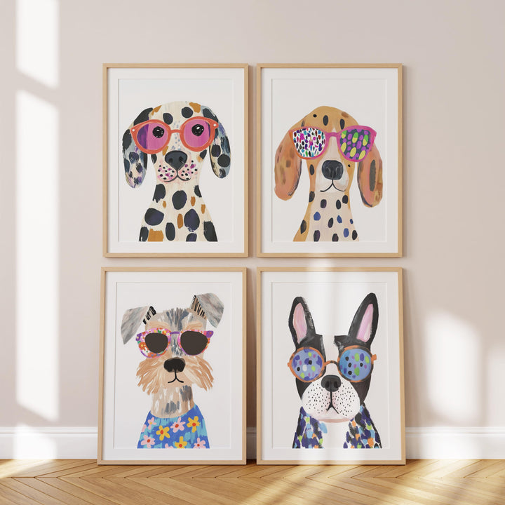 Colorful Dog Of 23 Animal Playful Art Printable Wall Art Bundle