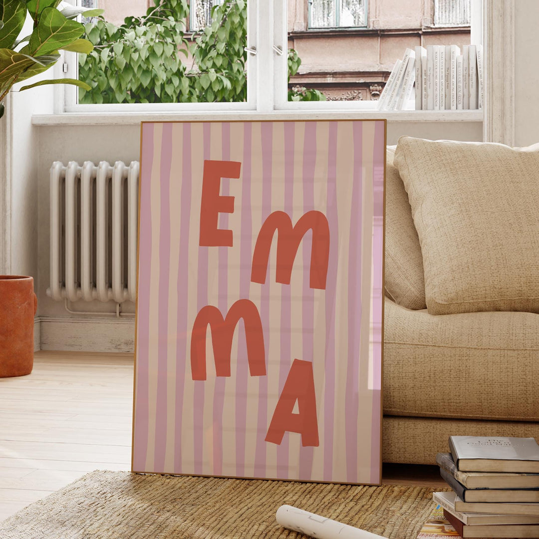 Custom Name Print – Boho Stripe