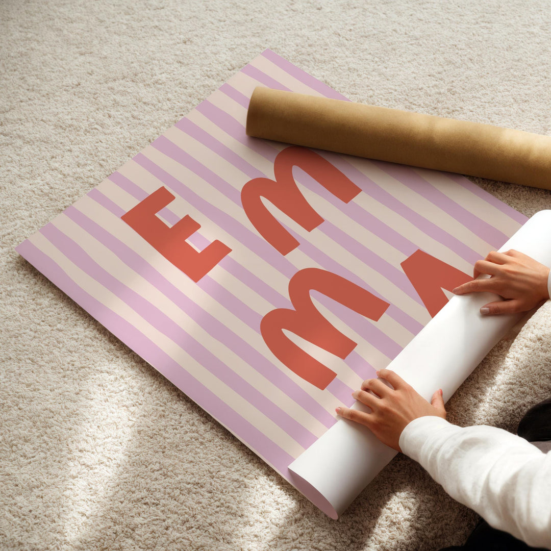 Custom Name Print – Boho Stripe