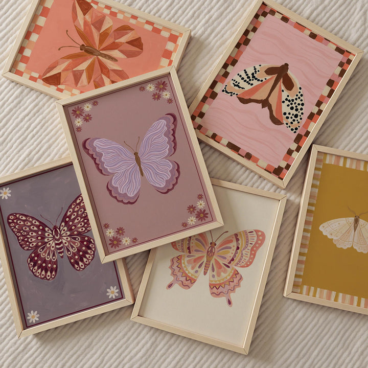 Butterfly Of 25 Pastel Butterfly & Moth Baby Girl Printable Wall Art Bundle