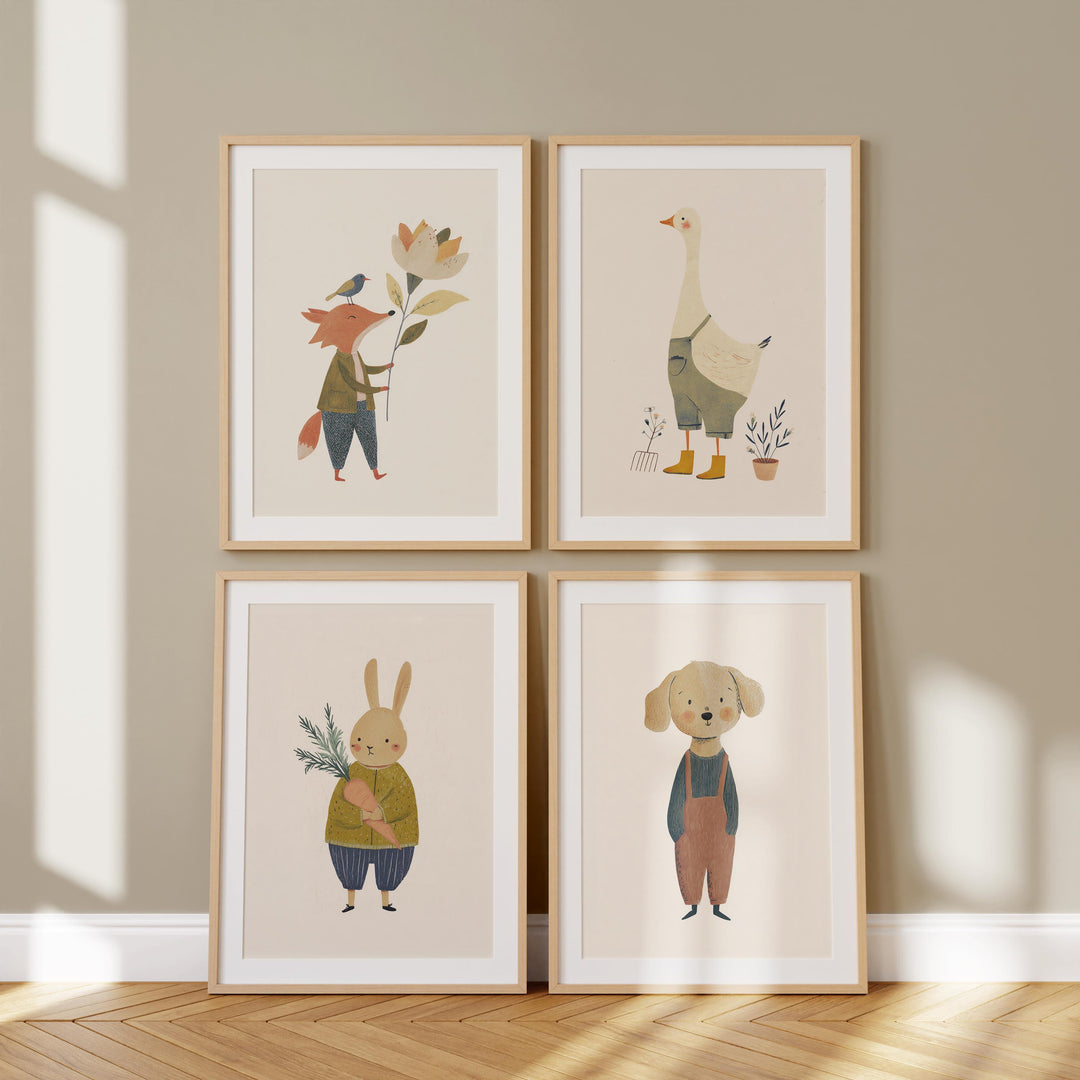 Of 40 Woodland Animal Art Vintage Storybook Style Art Printable Wall Art Bundle