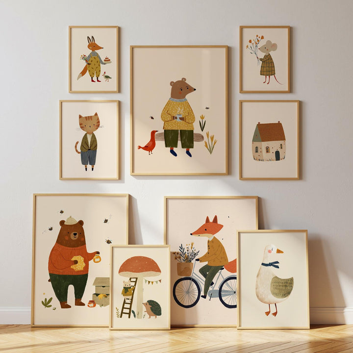 Of 40 Woodland Animal Art Vintage Storybook Style Art Printable Wall Art Bundle